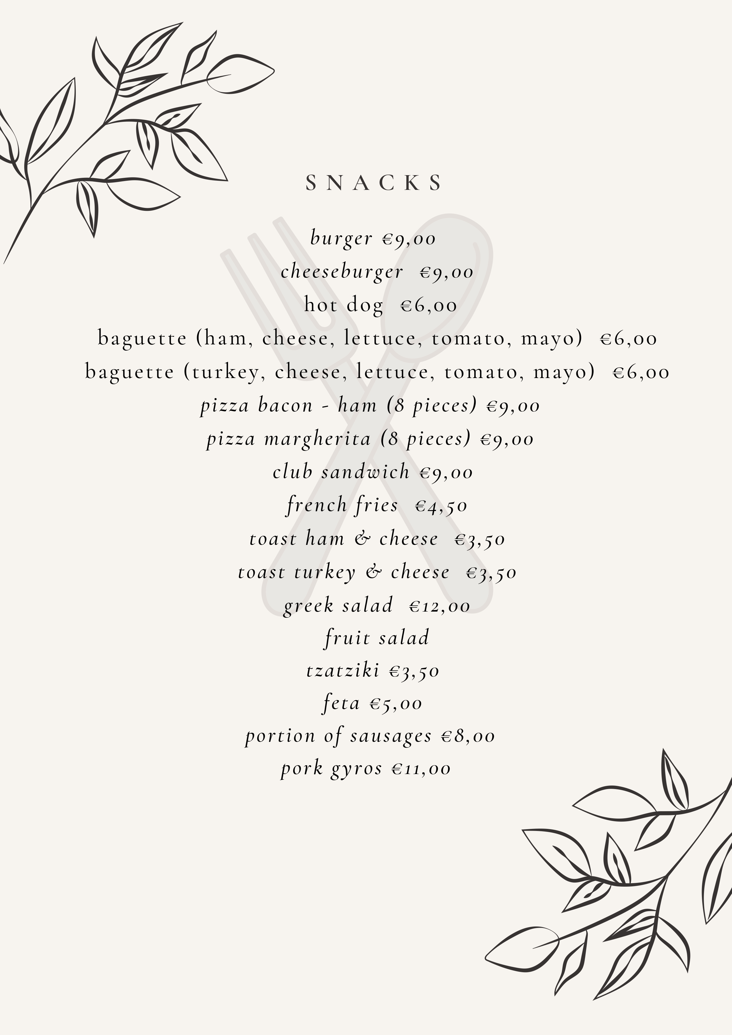 Menu Page 5